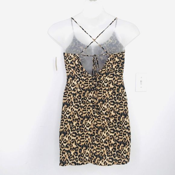 Forever 21 Leopard Print Tie Back out Dress NWT - Picture 6 of 6